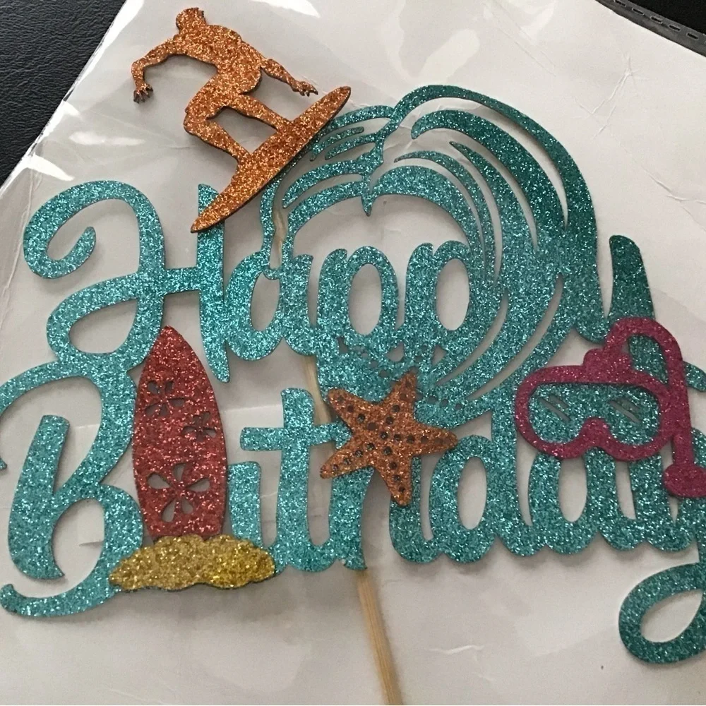 Happy Birthday Cake Topper - Surfer theme. BRAND NEW